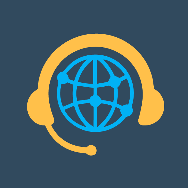 Globe of earth with a headset around it